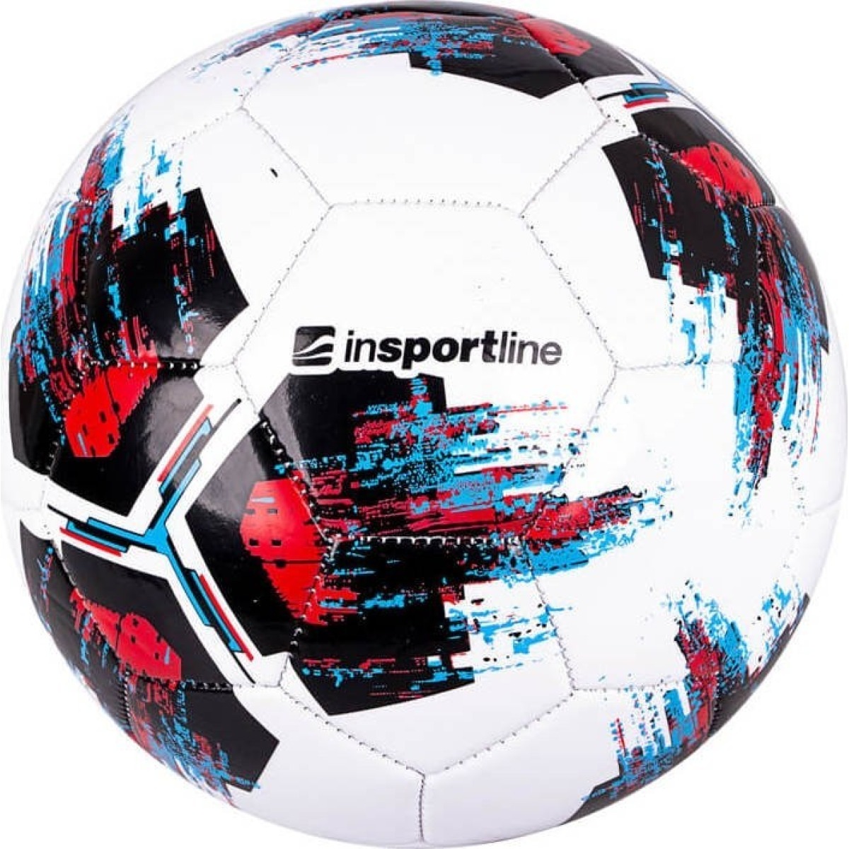 Futbola bumba inSPORTline Nezmaar, 5. izmērs, balta ar krāsainiem akcentiem