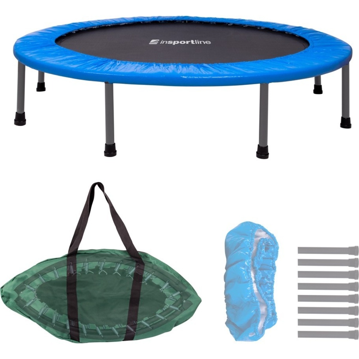 inSPORTline saliekamais bērnu batuts, 122 cm, apaļš, 8 l