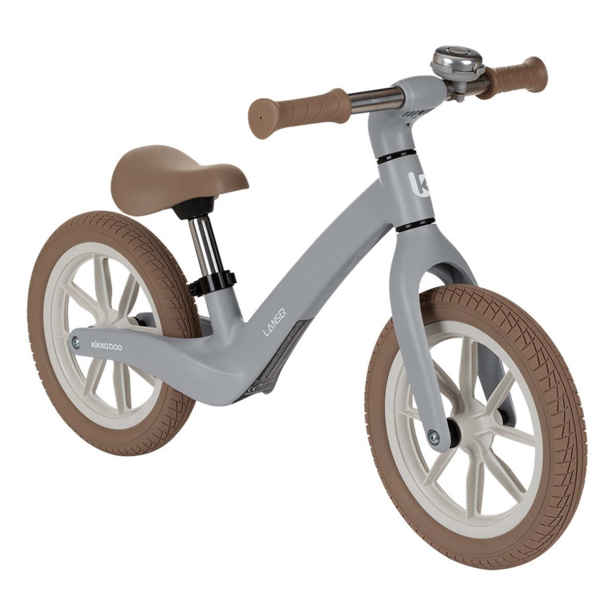 Lanser Kids pelēks līdzsvara velosipēds bērniem vecumā no 3 līdz 6 gadiem