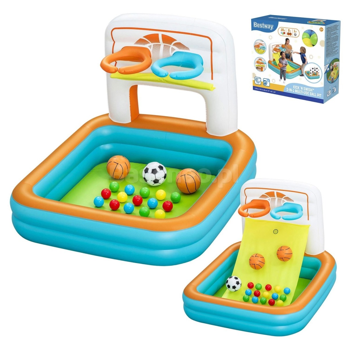 Piepūšams rotaļu laukums ar bumbiņām 120 x 107 x 84 cm Bestway