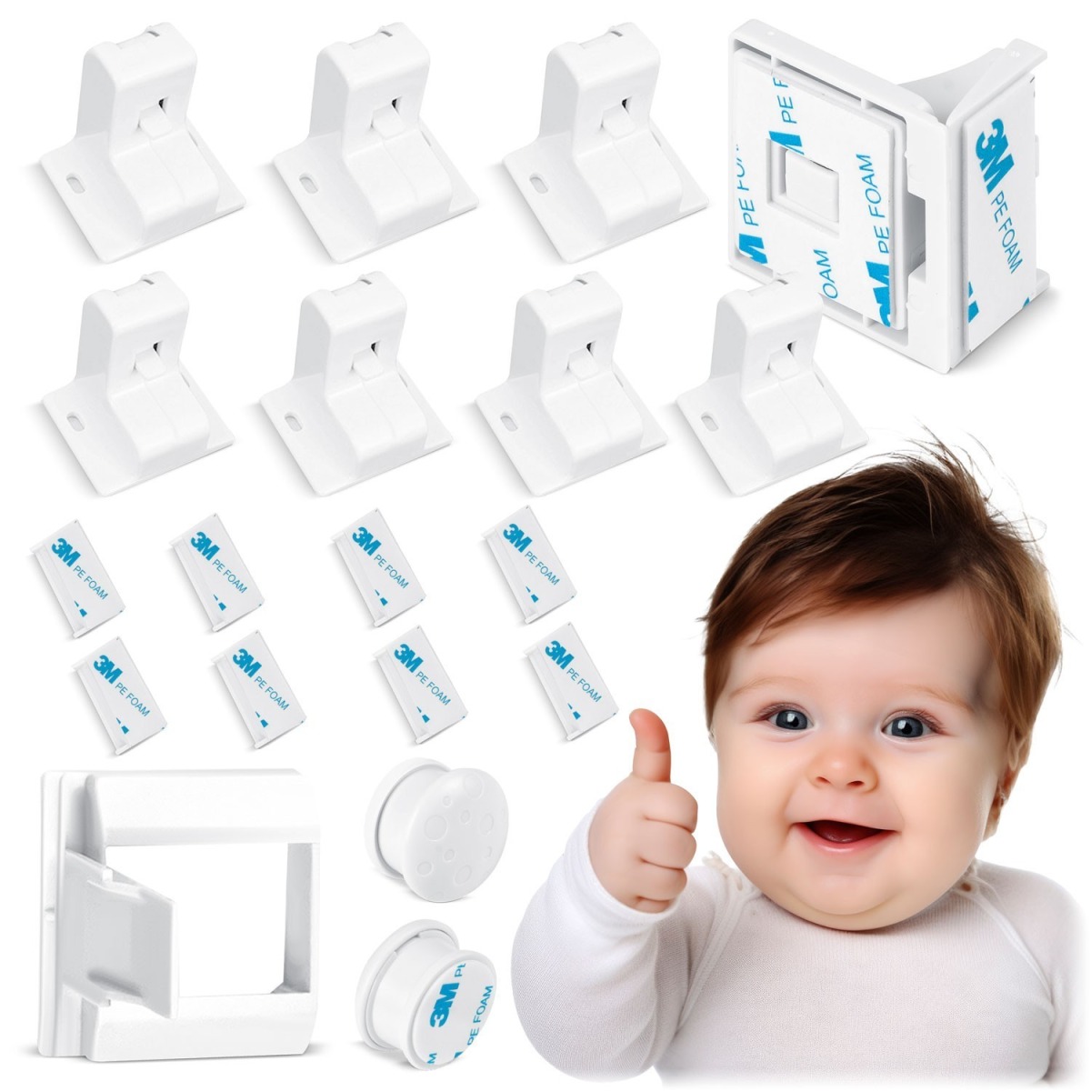 Ricokids 798010 magnētiskā slēdzene skapjiem, 8 gab.