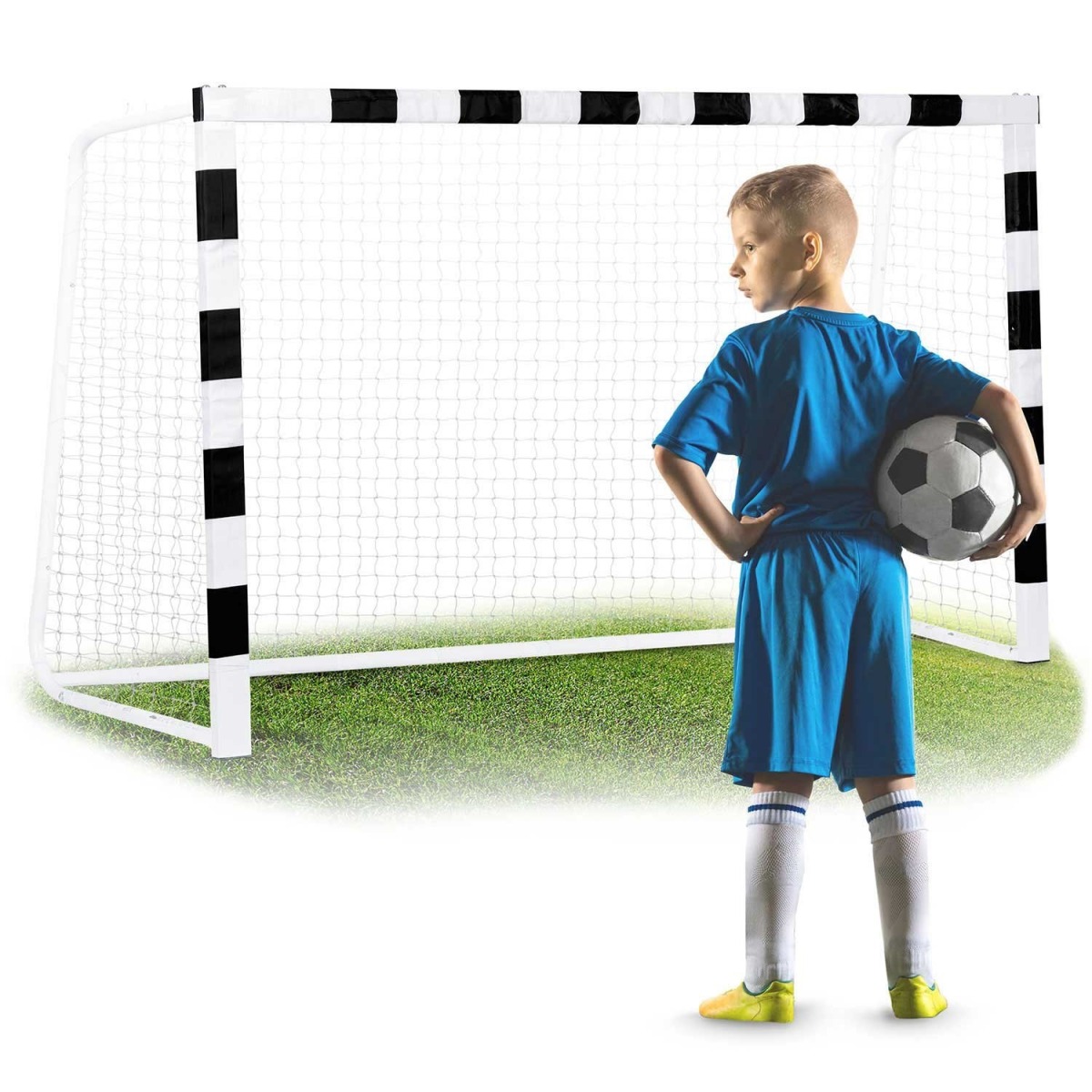 Melnbalti futbola vārti 300 x 200 x 90 cm NS-465