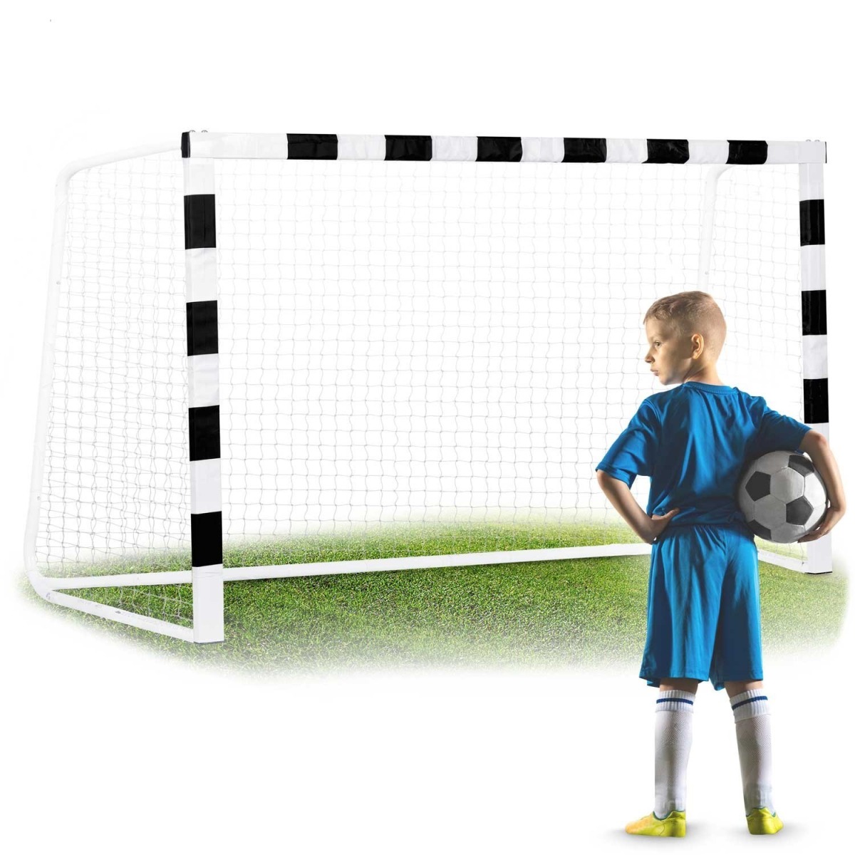 Futbola vārti 300 x 200 x 120 cm Neo-Sport NS-465, melnbalti