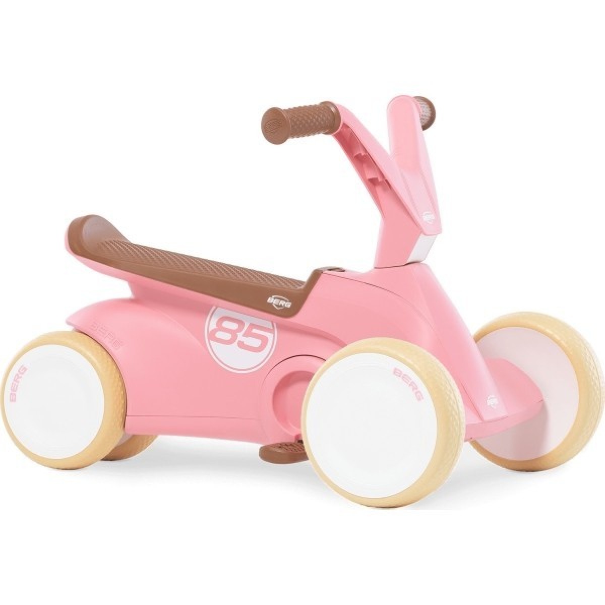 BERG GO² Retro Pink — 2-in-1 stumjamā un minamā mašīnīte