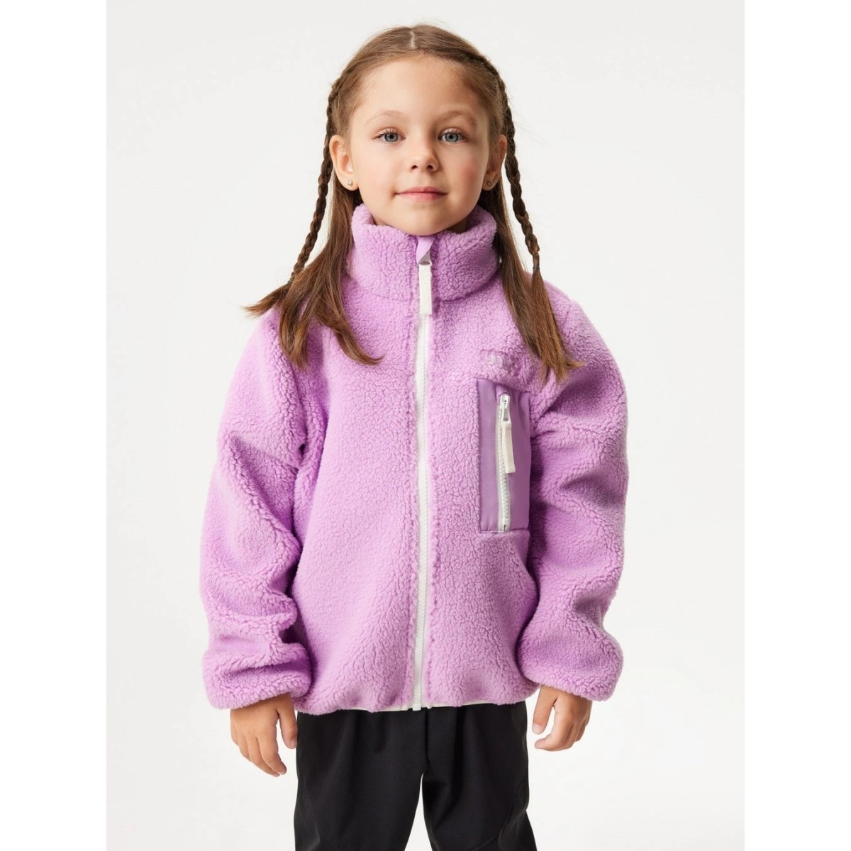 Bērnu Teddy flīsa jaka, violeta