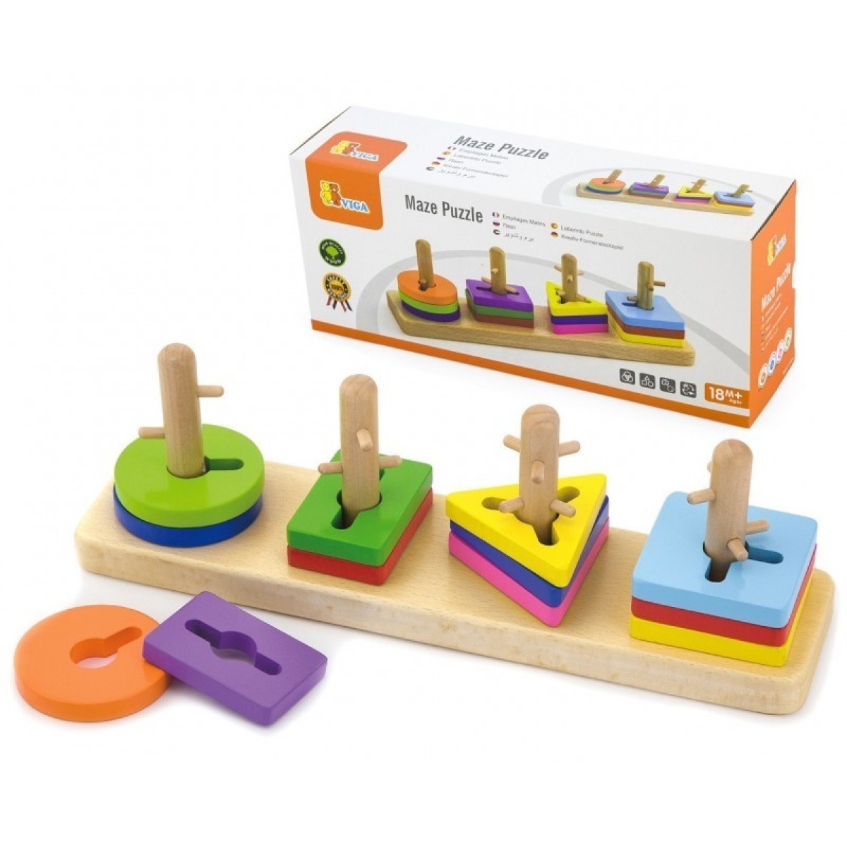 Viga Woden Montessori formu šķirošanas klucīši