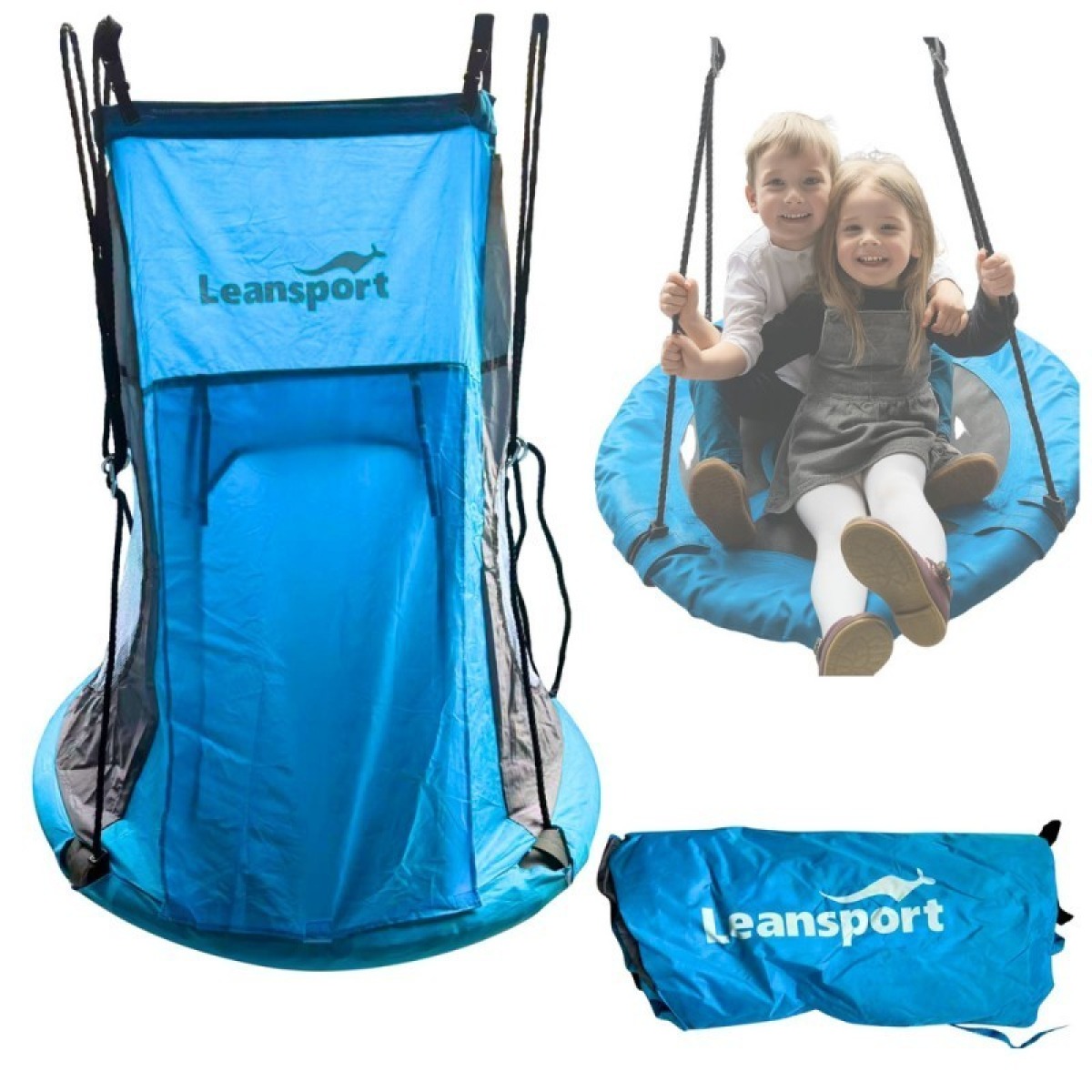 Zilā Kurepesa šūpoļu telts Kurepesa ligzdas šūpolēm ar diametru 90–100 cm