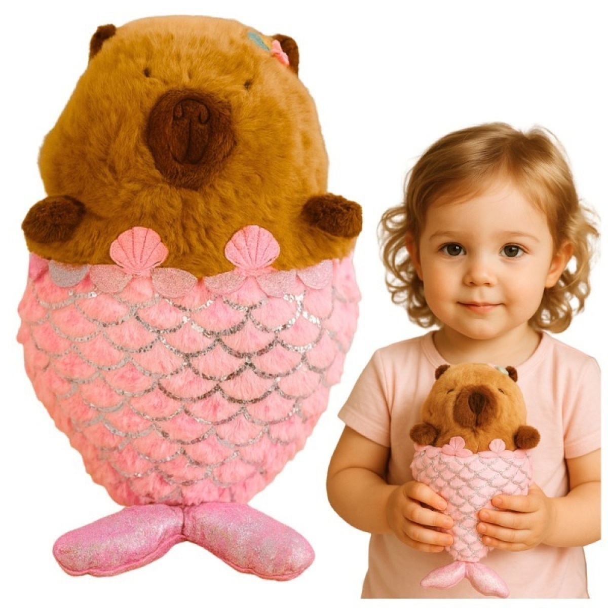 Mīkstā rotaļlieta – kapibara nāriņa, rozā, 28 cm