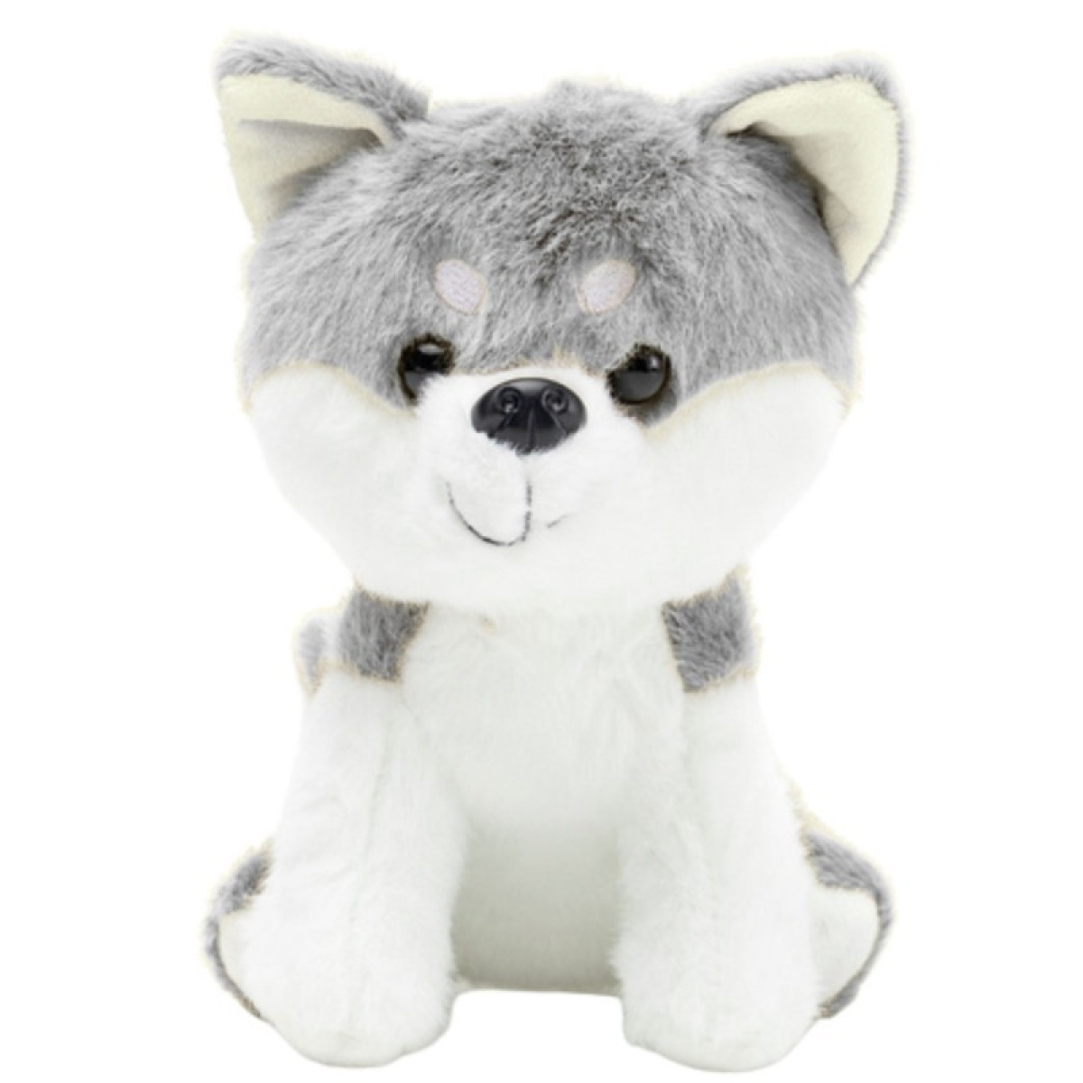 Pelēks un balts mīkstais vilks, 20 cm