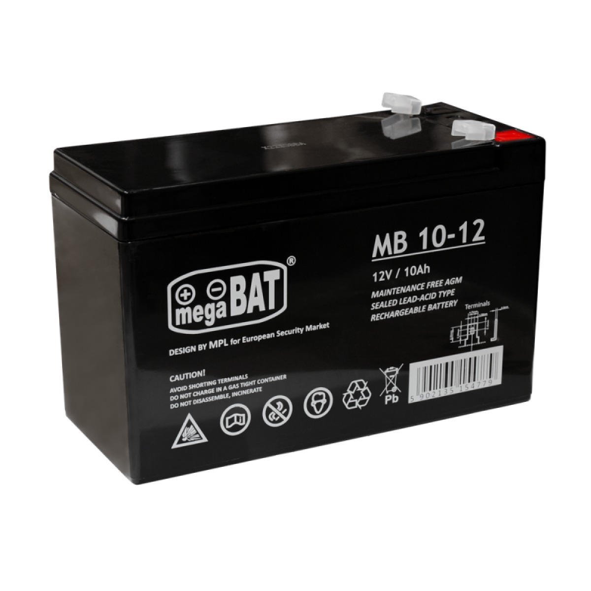 AGM gēla akumulators 12 V 10 Ah