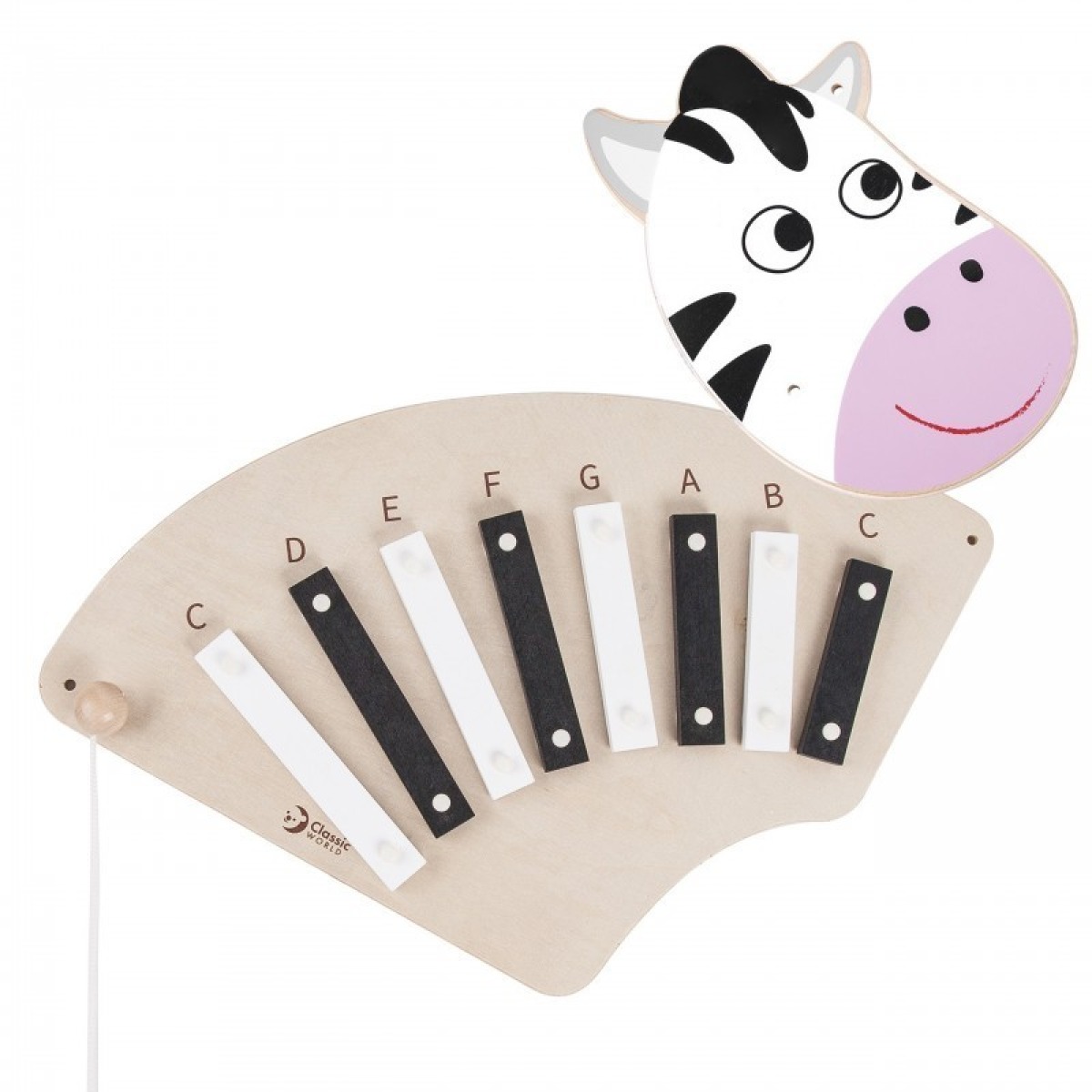 CLASSIC WORLD EDU koka muzikālā sienas tāfele “Zebra”