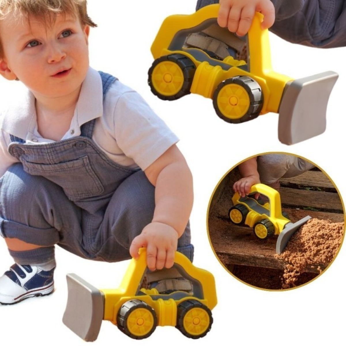 Lielais buldozers ar mīkstām riepām 2+