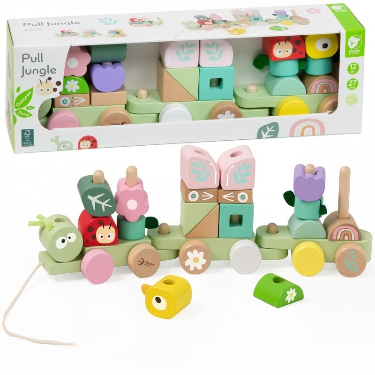 Classic World Montessori kāpurķēdes vilcieniņš