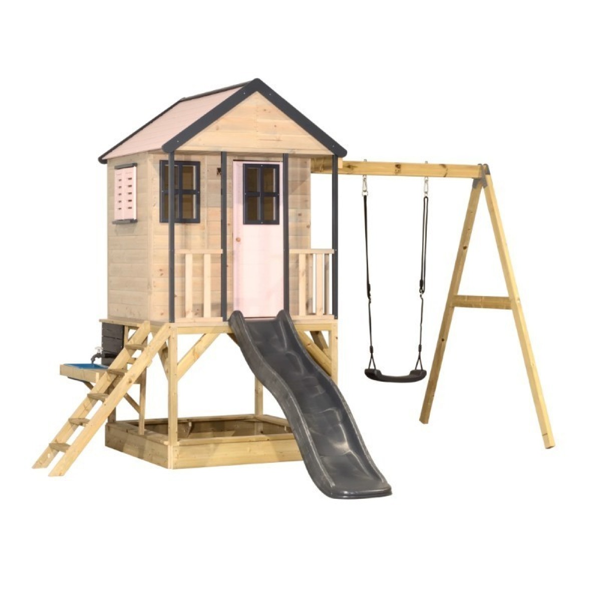 Rotaļu laukums M50-K Adventure Playhouse ar platformu, slidkalniņu un vienu