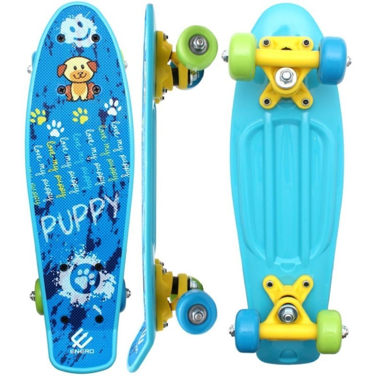 ENERO MINI PUPPY plastmasas skrituļdēlis, 42 cm, zils