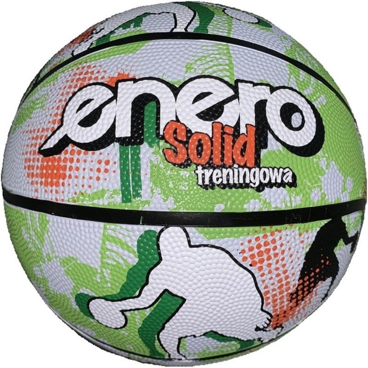 ENERO SOLID basketbola bumba, zaļa un balta, 7. izmērs