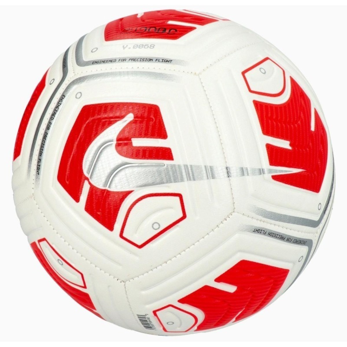 NIKE STRIKE 290G futbola bumba, balta/BRIGHT CRIMSON/SILVER, 5. izmērs