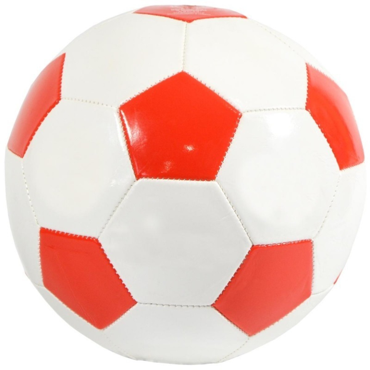 Balta un sarkana ENERO Y.5 futbola bumba ar mārītes rakstu