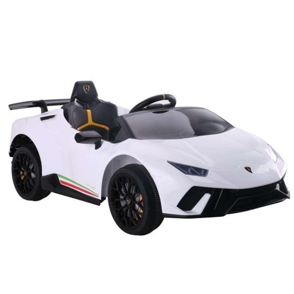 Bērnu Lamborghini Huracan elektromobilis, balts — 2.4G tālvadības pults