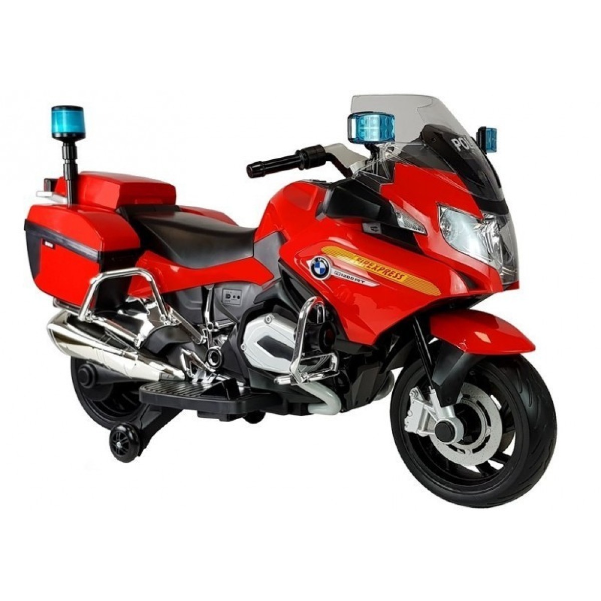 BMW R1200 policijas elektriskais motocikls — sarkans