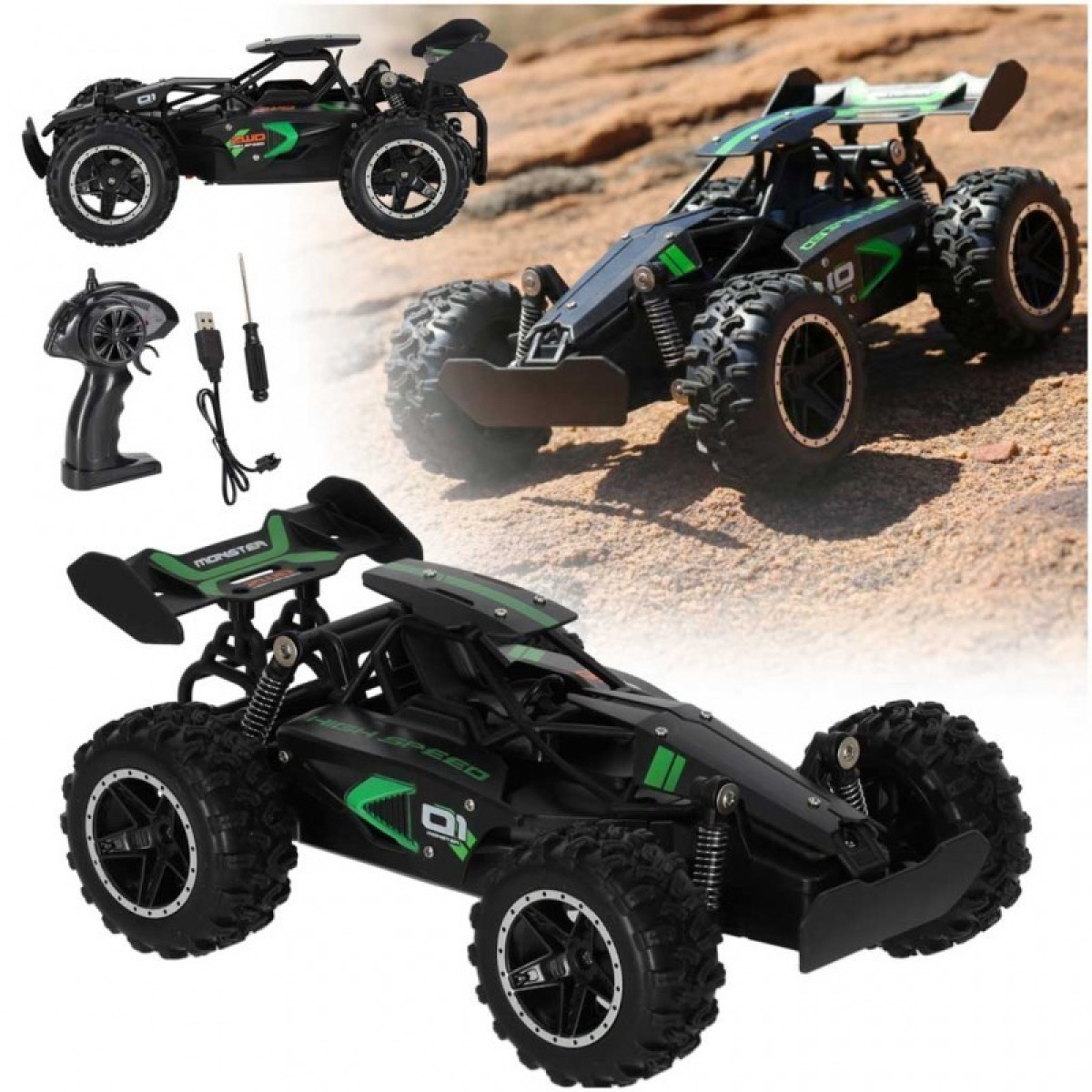 RC triku auto ar lielu ātrumu — 18 km/h, 2,4 GHz
