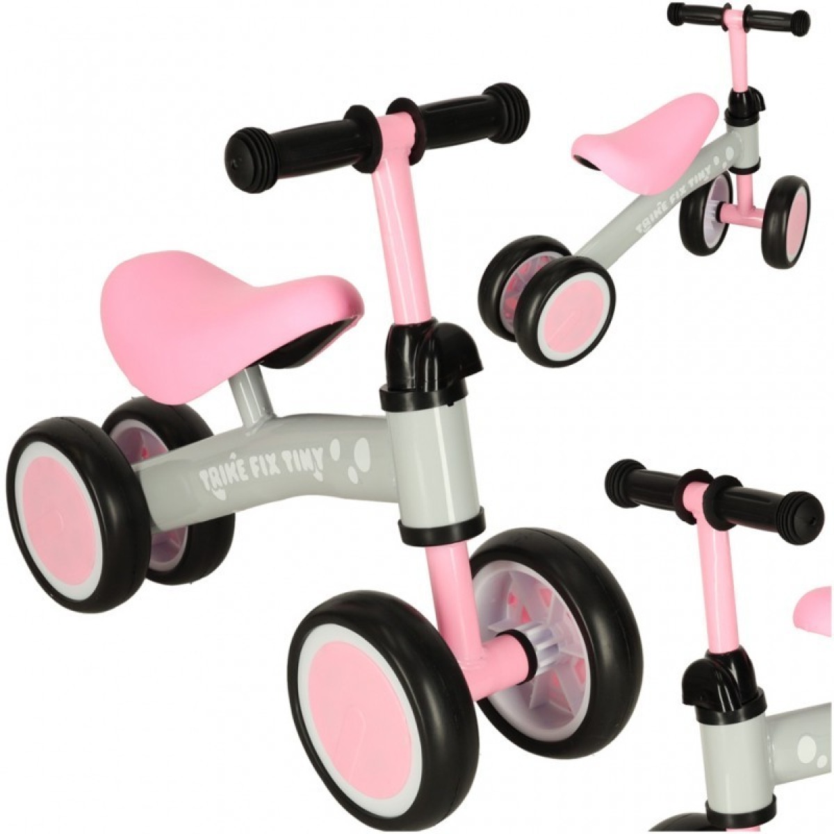 Trike Fix Tiny četru riteņu līdzsvara velosipēds, rozā – no 2 gadu vecuma