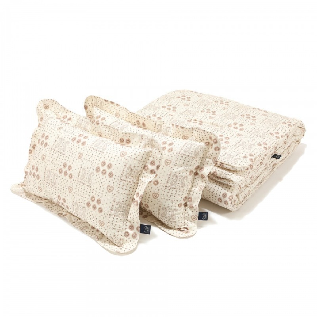 La Millou kokvilnas gultasveļas komplekts Bandana Cream — XXL izmērs