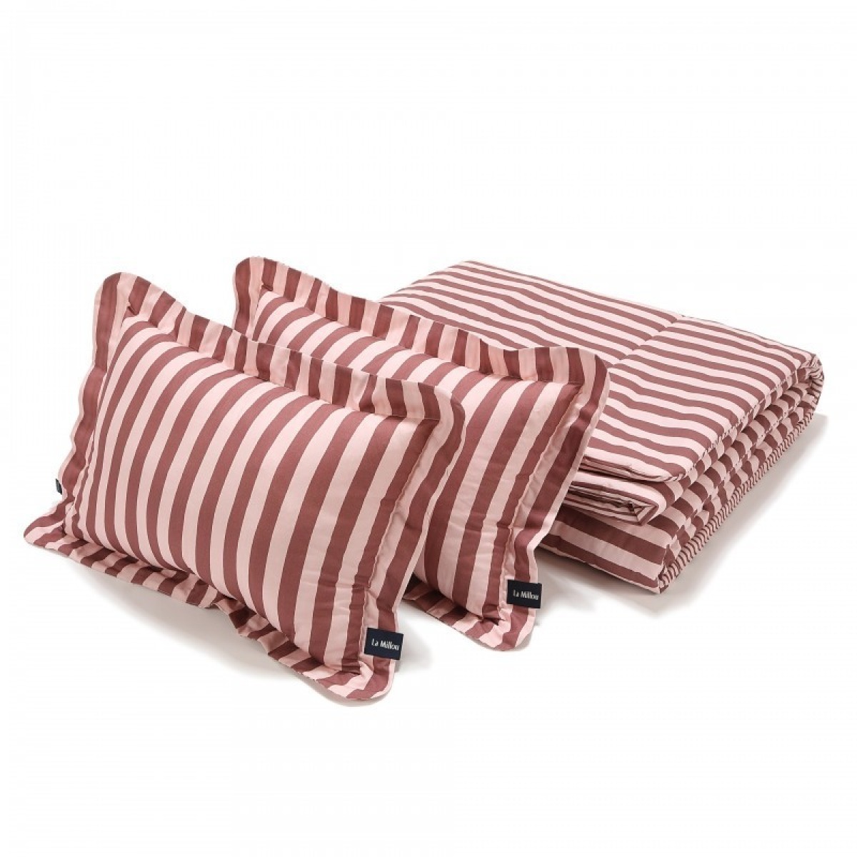 Kokvilnas gultasveļas komplekts STRIPES PINK