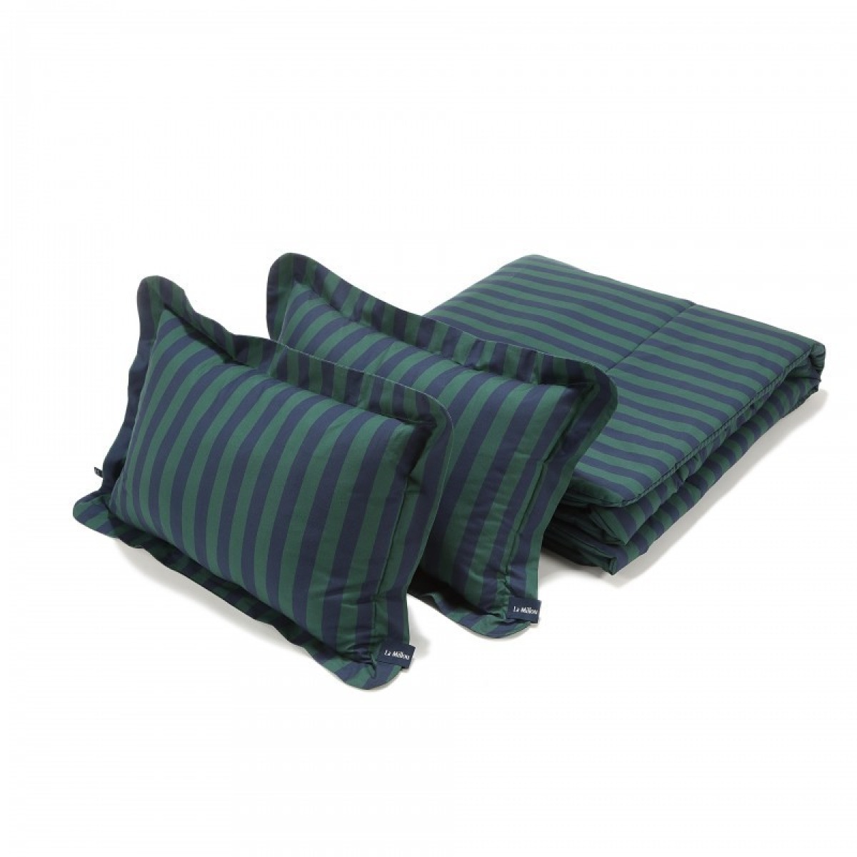 Kokvilnas gultas veļas komplekts STRIPES GREEN