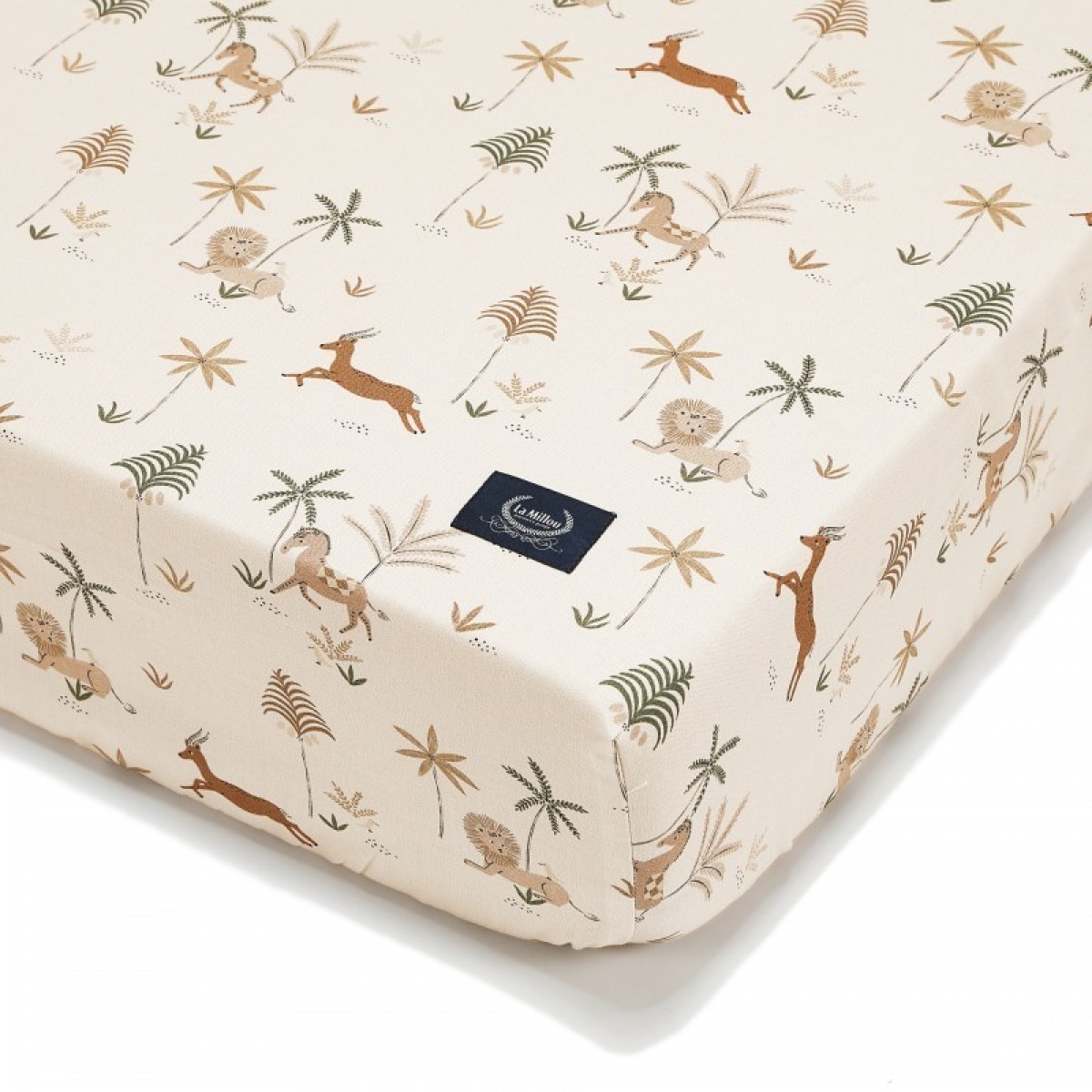 La Millou kokvilnas palags ar gumiju LITTLE SAVANNAH M 70 x 140 cm