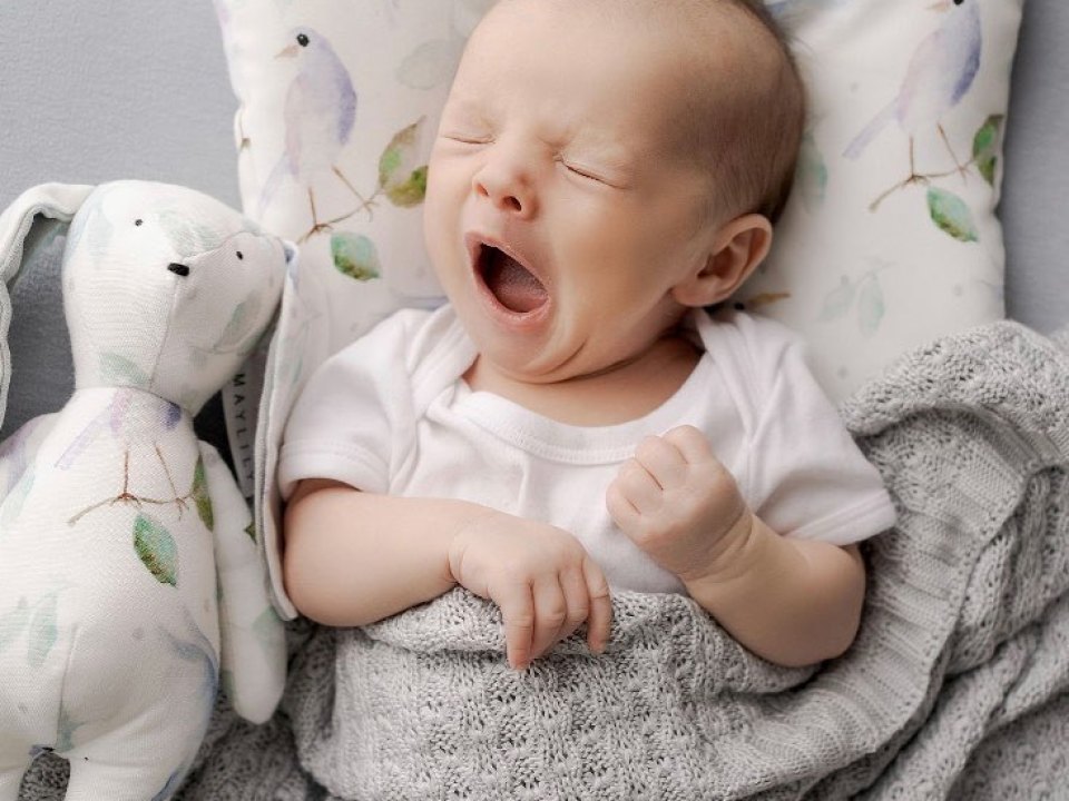 Baby resting under a soft blanket